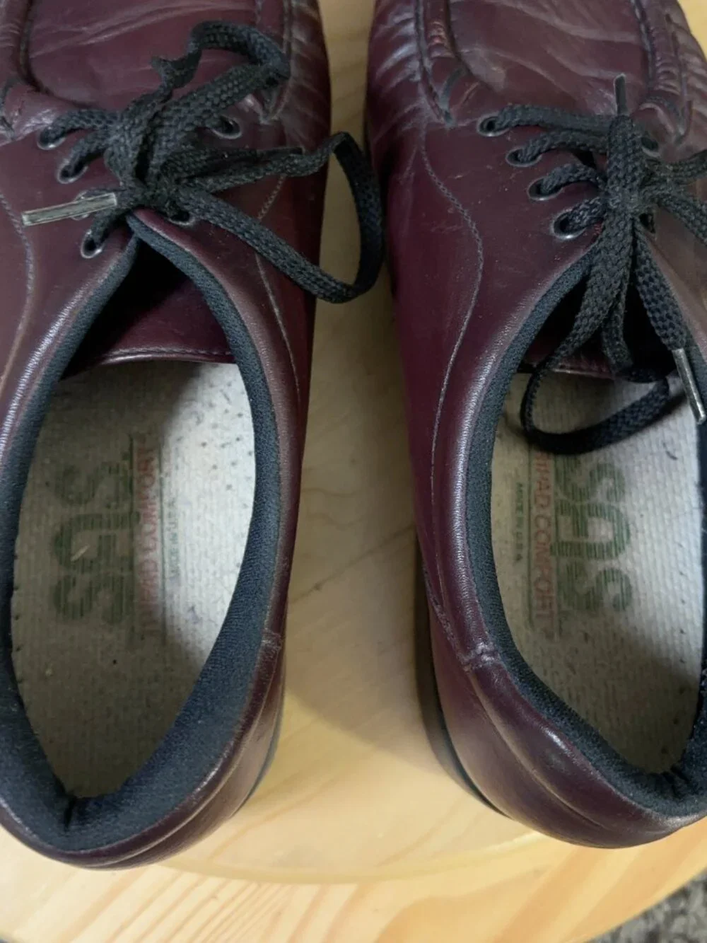 SAS Take Time Shoes Mens Size 9 Burgundy Lace Up Casual Orthopedic Made in USA